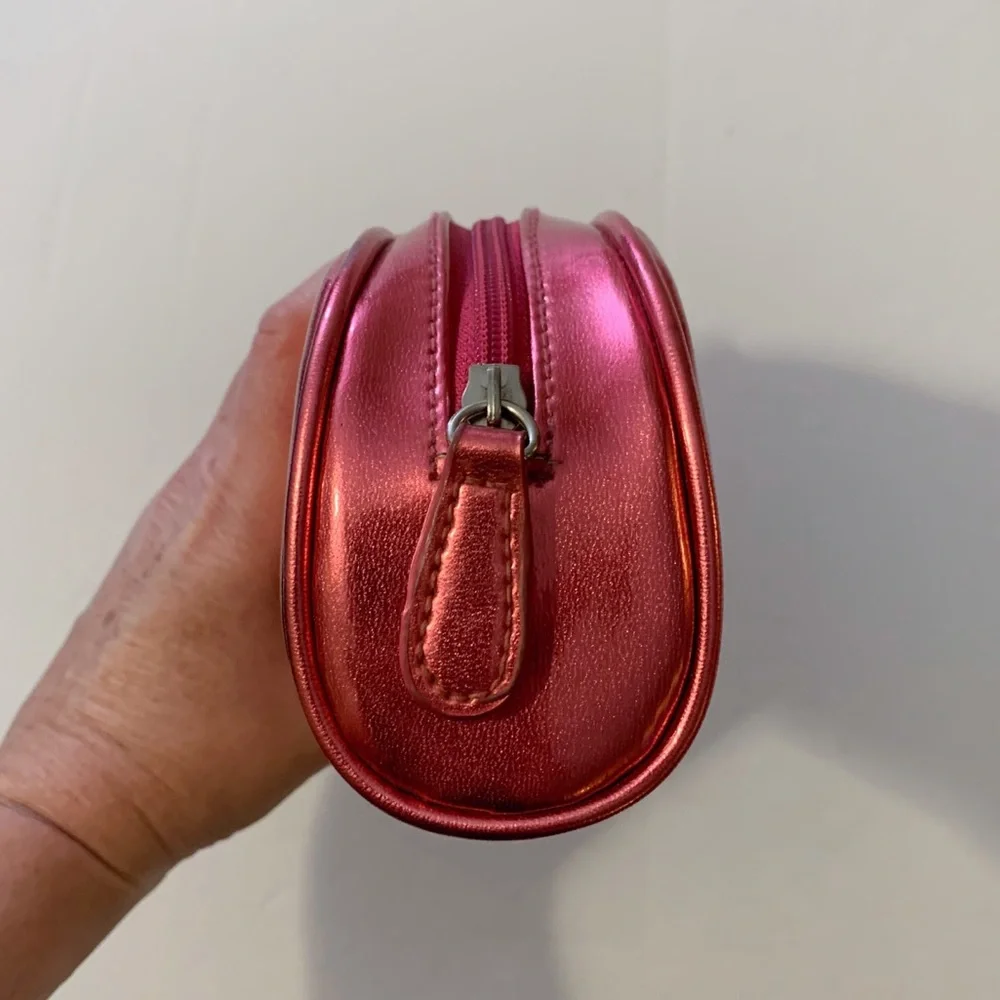 Kitson Pink Metallic Makeup Bag